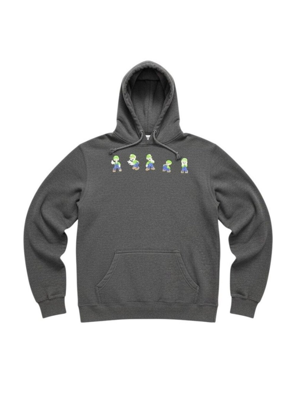 Luigi Evolution Graphic Hoodie Gray Delta Fleece Mens L
